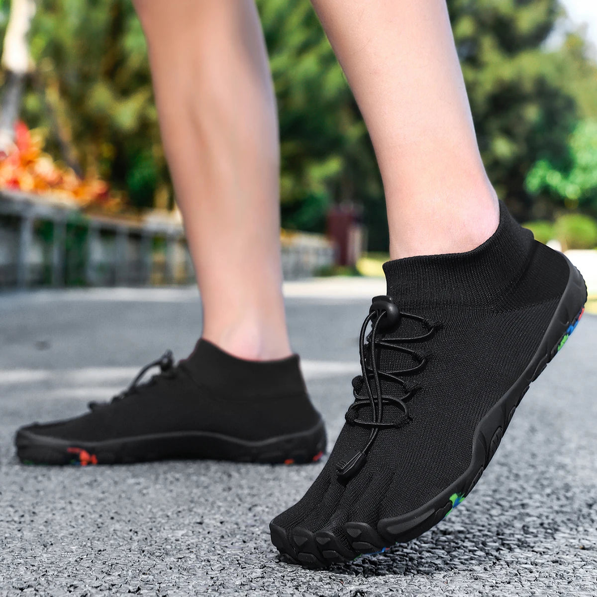 Waterschoenen met teenseparatie zwart grijs unisex strand zwembad yoga hardlopen watersport lichtgewicht | Sulvida
