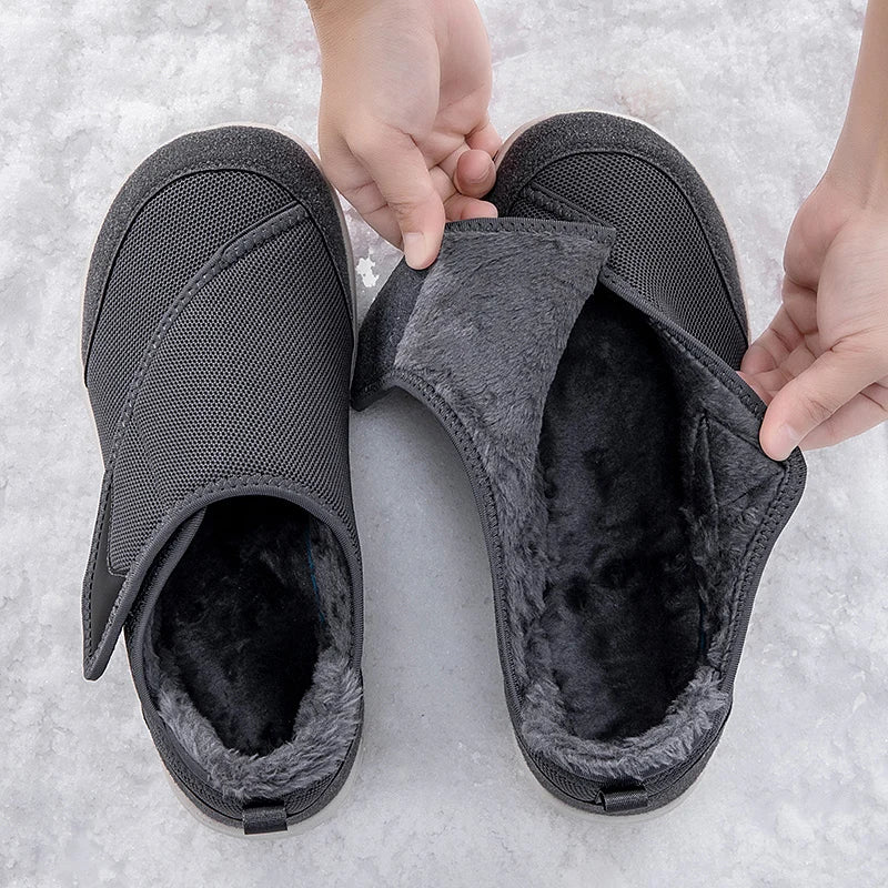 Ortopedische Pantoffels Breed met Bontvoering Warm Verstelbaar voor Gezwollen Voeten en Hallux Valgus Comfort | Sulvida