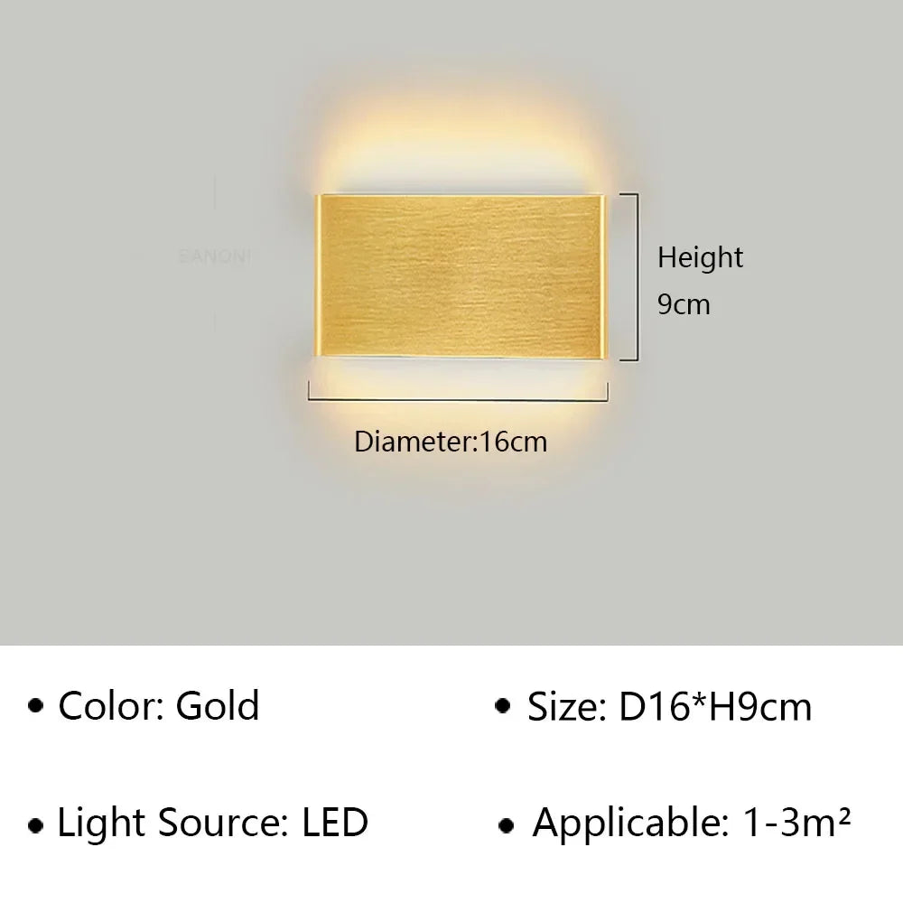 LED Wandlamp Moderne Rechthoek 30cm Warm Wit Sfeervol voor Slaapkamer Hal Badkamer Woonkamer Verlichting | Sulvida