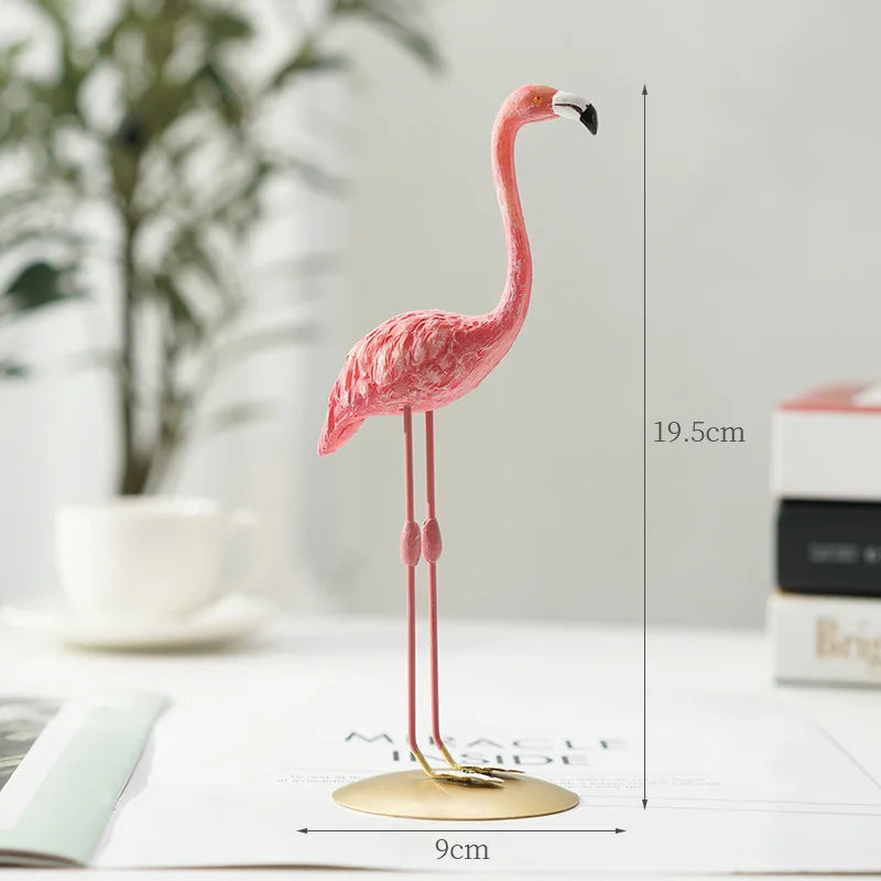 Flamingofiguur Hars Modern Interieuraccent Elegante Decoratie Woonkamer Kantoor Trendy Beeldje Kunstobject | Sulvida