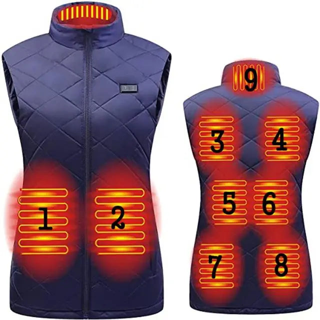 Verwarmde Damesvest met USB Aansluiting – Infraroodverwarming voor Rug, Buik en Taille – Comfortabel Herfst Winter Vest | Sulvida
