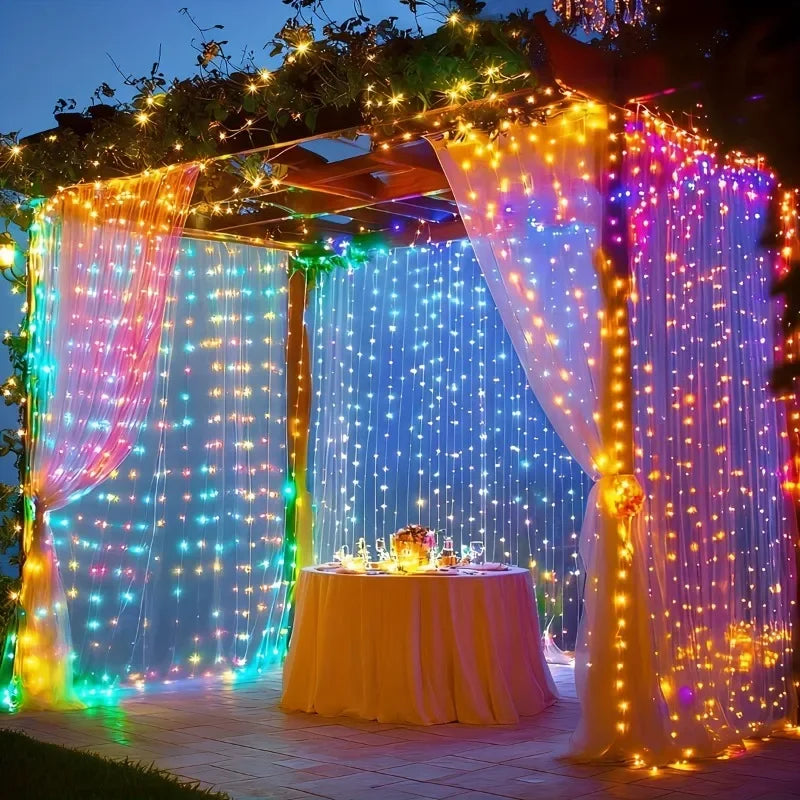LED Gordijnverlichting USB 8 Modi Warm Wit Multikleur voor Feesten Slaapkamer Decoratie Lichtgordijn | Sulvida