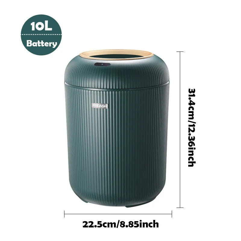 Automatische Prullenbak 10L met Bewegingssensor Contactloos Afvalemmer voor Badkamer Keuken Kantoor Hygienisch | Sulvida