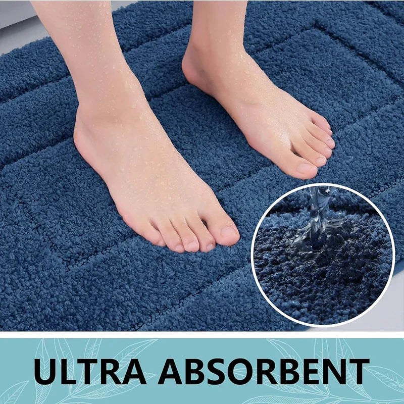Badmat Microfiber Antislip Dubbellaags Absorberend Zacht Badkamertapijt Comfortabel Veilig Badkamermat | Sulvida