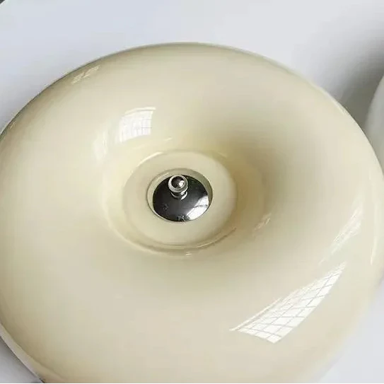 Glazen Plafondlamp Bauhaus Design Rond Ivoorwit LED Verlichting Slaapkamer Keuken Woonkamer Eetkamer Hal | Sulvida