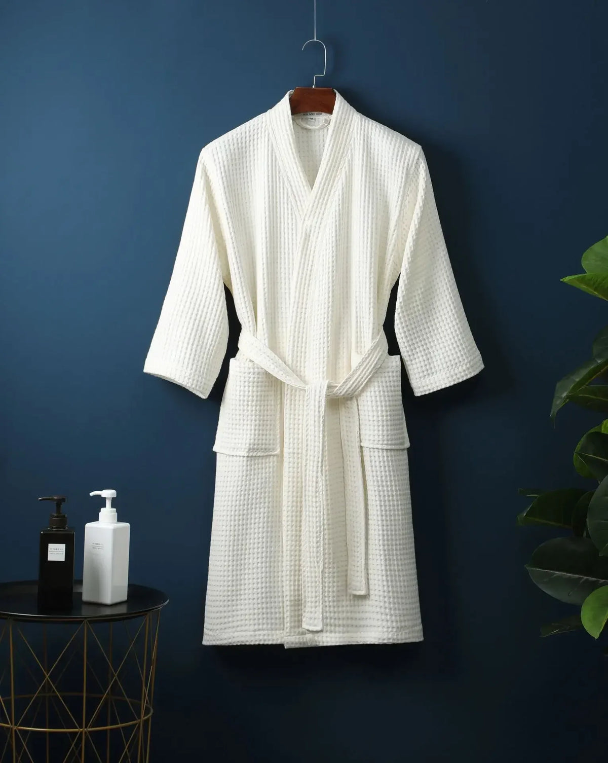 Wafel Badjas Katoen met Lange Mouwen voor Thuis Wellness Spa Sauna Hotel Unisex Ochtendjas Badkamer Comfort | Sulvida