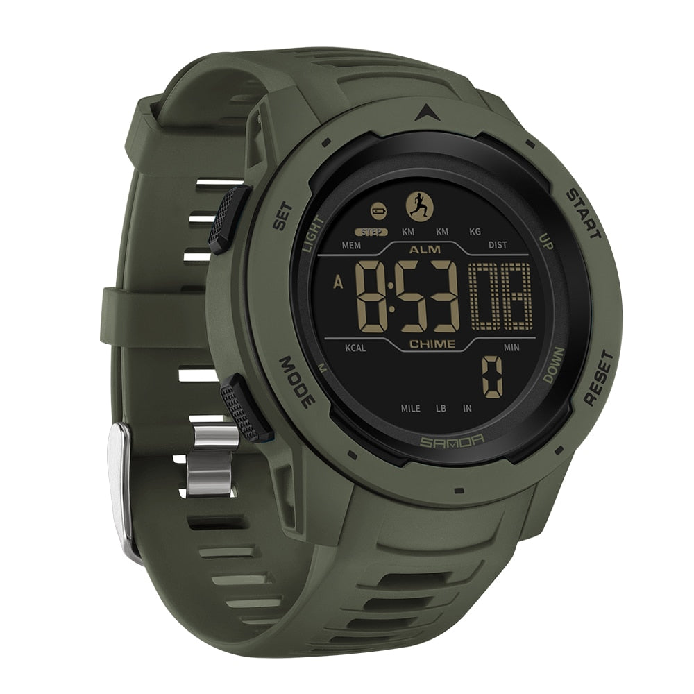 Waterdicht Digitaal Sporthorloge met Stappenteller – Militair Design voor Actieve Outdoor Lifestyle | Sulvida
