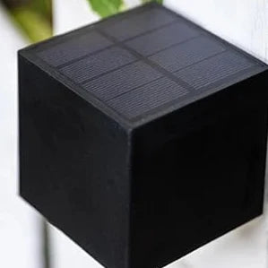 Vierkante Solar Buitenlamp voor Muur met LED Verlichting | Waterdicht IP65 Wandlamp Tuin Terras 8x8 cm | Sulvida
