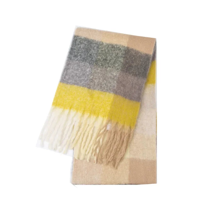 Écharpe en cachemire 38×230 cm, dégradé arc-en-ciel, étole douce, foulard de luxe, accessoire d’hiver pour femme | Sulvida
