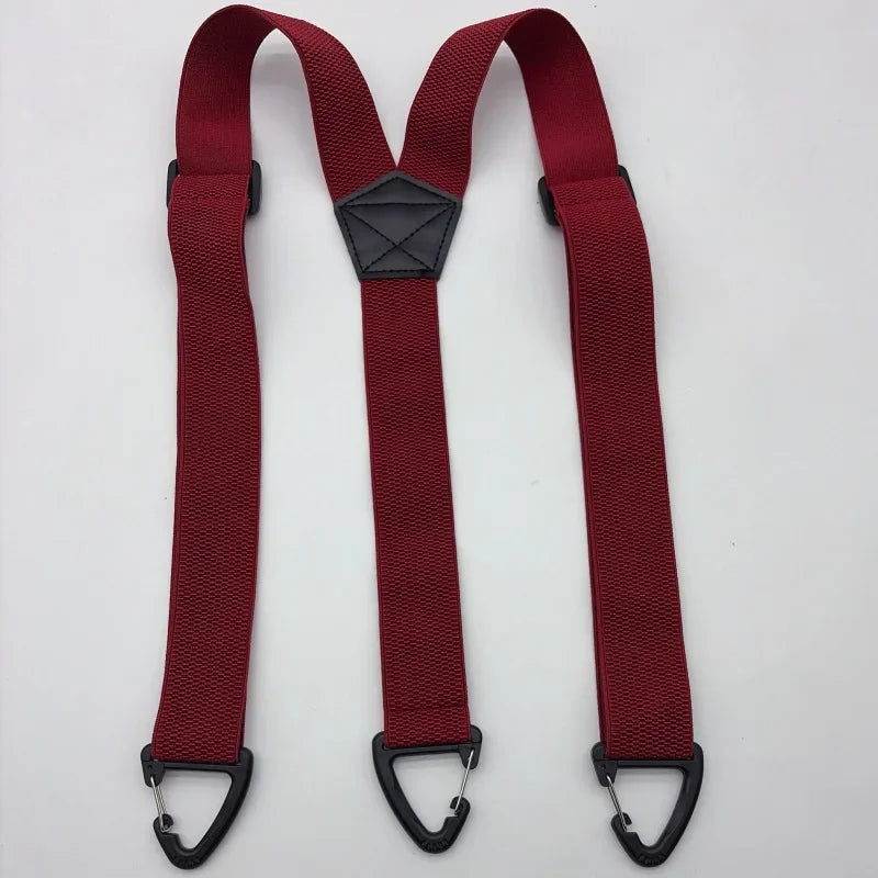Bretelles pour homme en X réglables, clips métalliques, largeur 3,5 cm, noir, blanc, bleu marine, gris foncé, kaki, marron, élégantes | Sulvida
