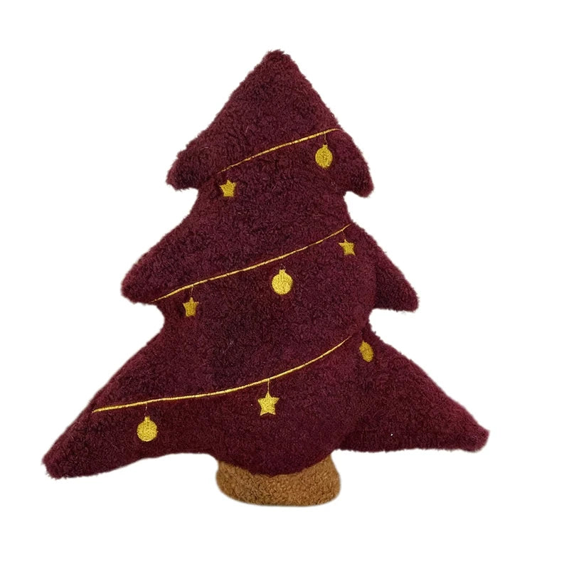 Decoratief Sierkussen Kerstboom Vorm Pluche | Feestelijk Woonkussen met Zachte Vulling voor Bank Stoel | Sulvida