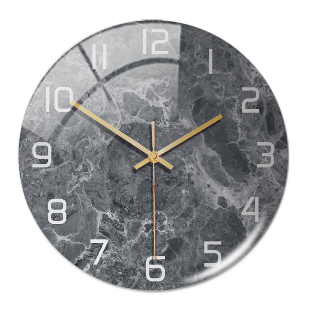 Ronde Wandklok Luxe Gouden Accent Moderne Tijdweergave Stille Uurwerk Klokken Wanddecoratie Interieur Kleur Grijs | Sulvida