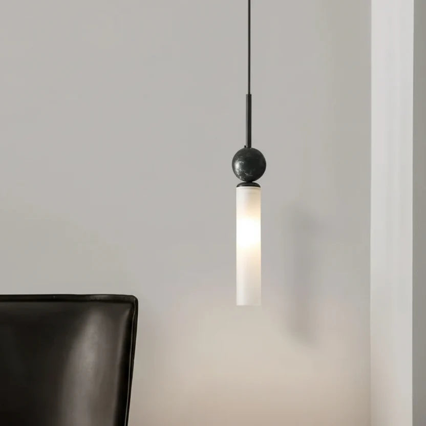 Hanglamp Marmer met Metalen Afwerking voor Eetkamer Slaapkamer Bar Woonkamer Natuursteen Verlichting | Sulvida