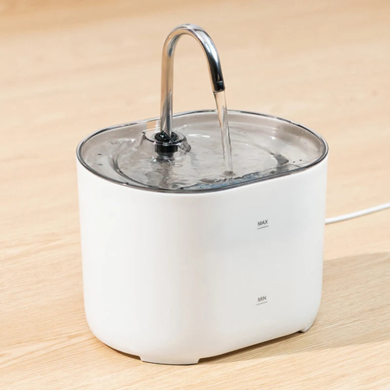 Huisdier Drinkfontein met Kraanstraal 2,2L RVS Filtersysteem Stil Automatisch voor Kat Hond Waterdispenser | Sulvida