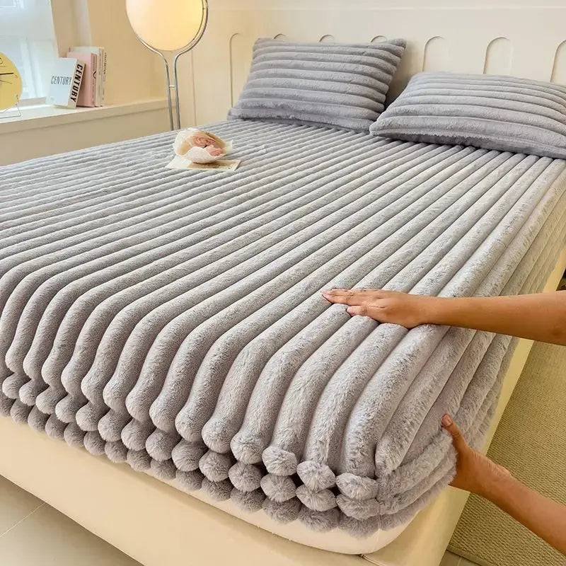 Zacht Teddy Hoeslaken met Diepe Hoeken Pluche Beddenlaken 150×200-220 cm Warm Winterbeddengoed Fleece | Sulvida