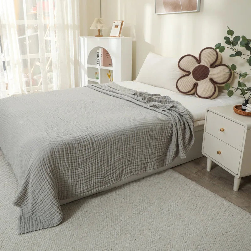 Meerlaagse Mousseline Deken Katoen Zacht Ademend Luchtig Plaid Bankdeken Sofa Reiswikkel Comfort Dekentje | Sulvida