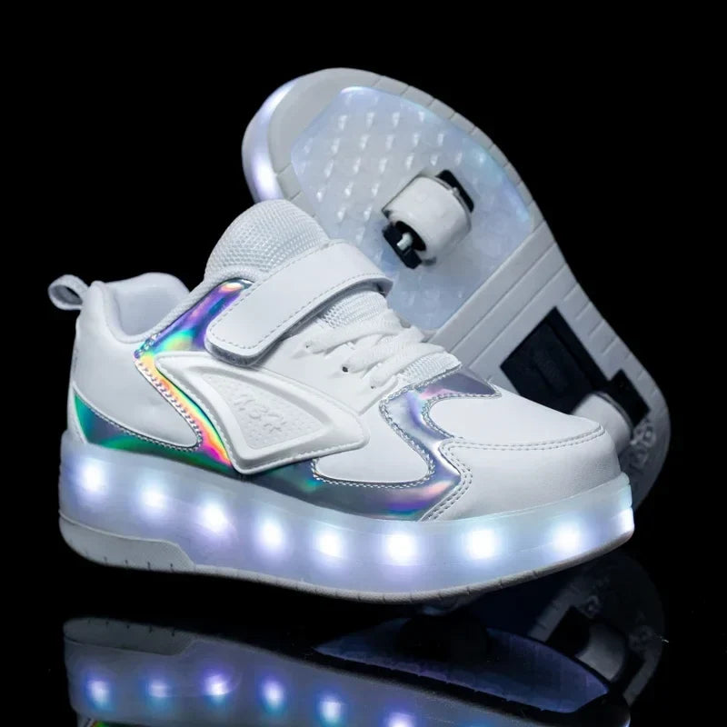 LED Wieltjesschoenen voor Kinderen met Verlichte Wieltjes en Klittenband | Sulvida