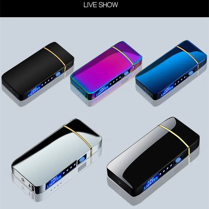 Oplaadbare plasma-aansteker met dubbele lichtboog USB windbestendig luxe metaal design kaarsen kachel | Sulvida