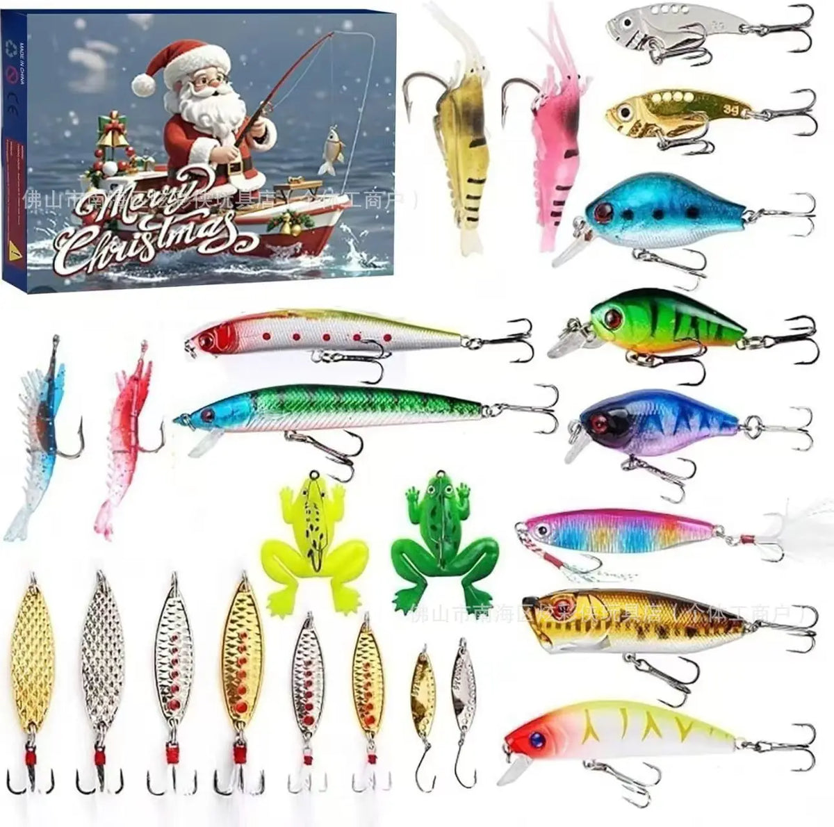 Viskalender 24 Dagen Kunstaas Set Met Minnows Spinners Haken Zoet Zoutwater Voor Baars Forel Roofvis | Sulvida
