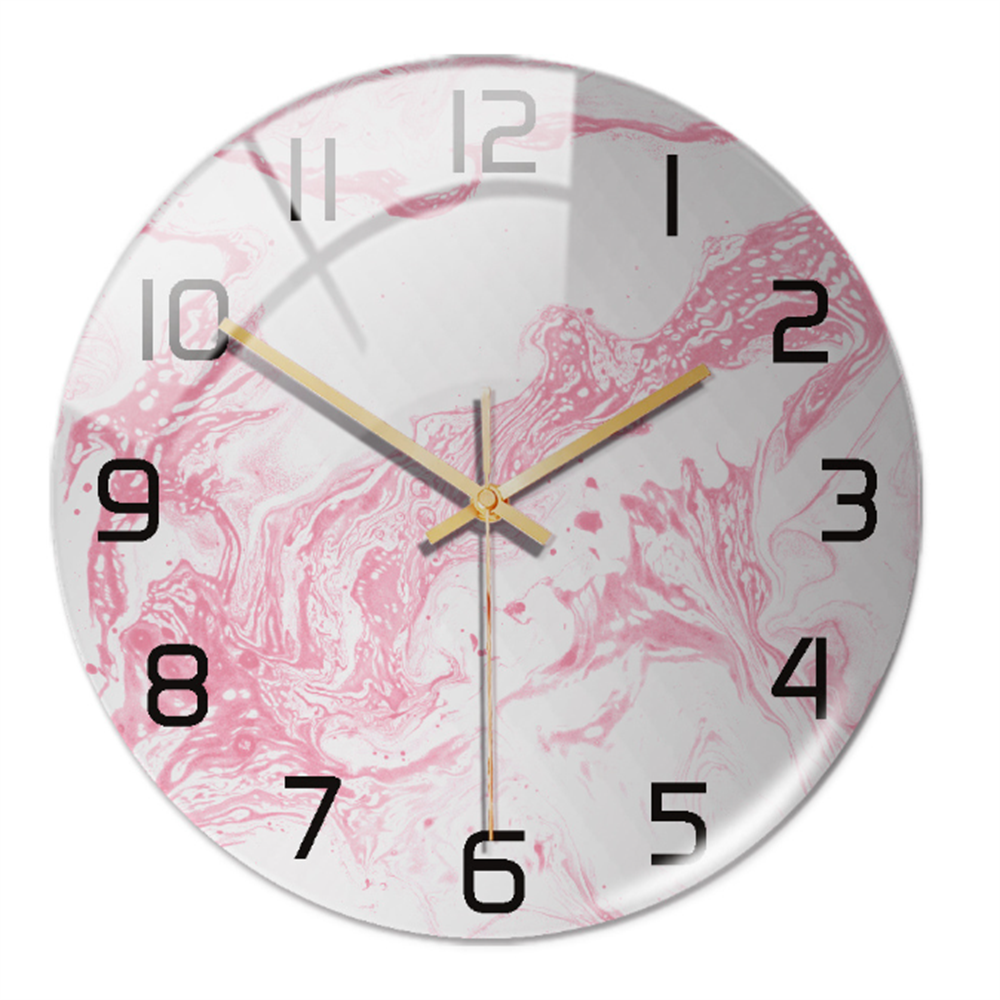Ronde Wandklok Luxe Gouden Accent Moderne Tijdweergave Stille Uurwerk Klokken Wanddecoratie Interieur Kleur Grijs | Sulvida