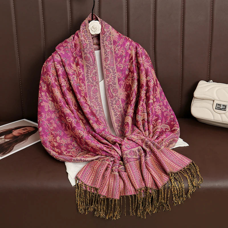 Kasjmier-gevoel Dames Sjaal 70×190 cm Polyester Warme Herfst Winter Omslagdoek Fashion Stola Accessoire | Sulvida