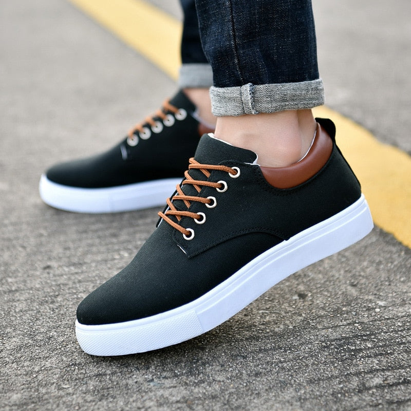 Canvas Herensneakers met Witte Zool – Stoere Sneaker voor Dames en Heren – Sportieve Platte Schoenen Maat 39-47 | Sulvida