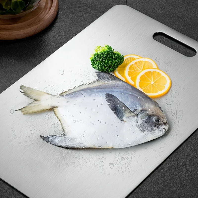 Ensemble de 3 planches à découper en acier inoxydable avec rainure à jus - Sans BPA, compatible lave-vaisselle, antidérapant, accessoire de cuisine | Sulvida