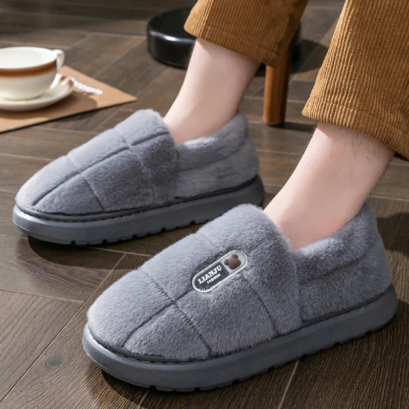 Winterpantoffels Pluche Gevoerd Antislip Zool Dames Heren Huisschoenen Warm Comfort Grote Maten Tot 50-51 | Sulvida