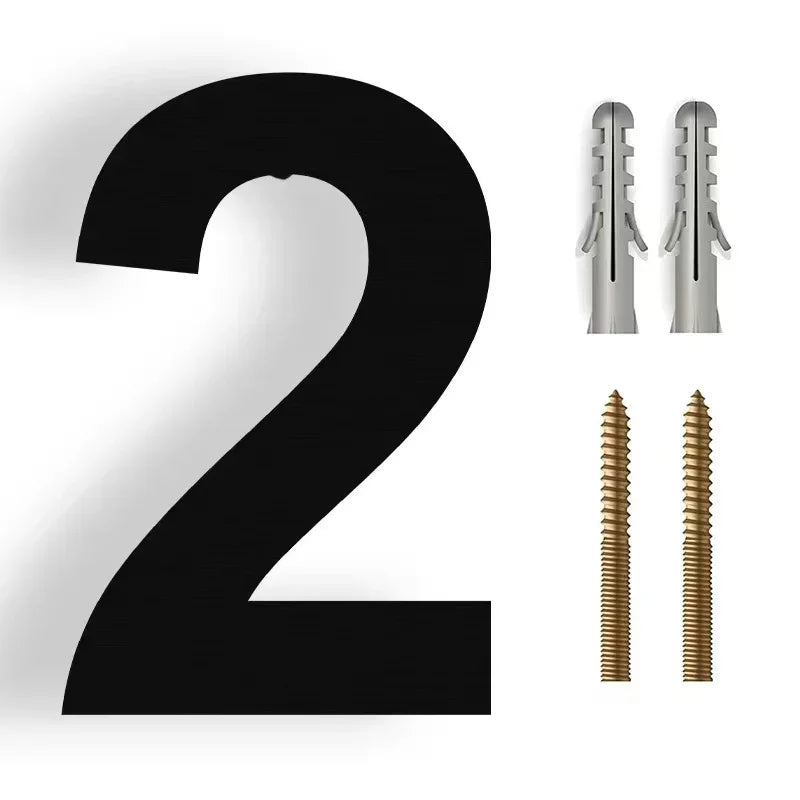 3D Huisnummer Zwevend Design Antraciet Metaal Weerbestendig Gevel Modern Elegant Housenumber Buiten Deur | Sulvida