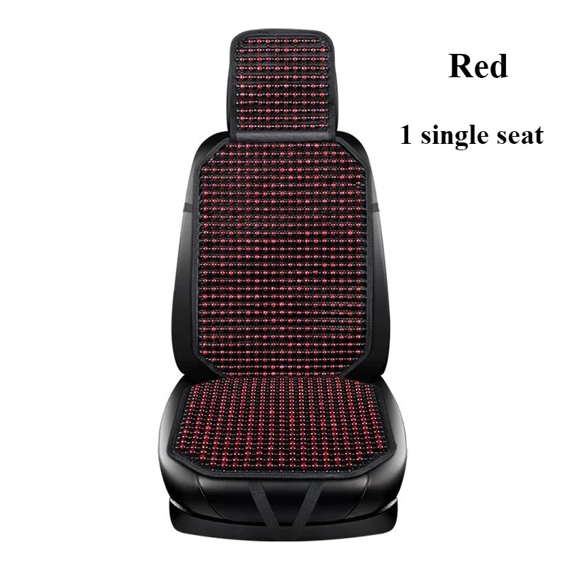 Houten Kralen Autostoelkussen Massagemat Natuurlijk Ademend Rugsteun Comfort Stoelbekleding Zitmat Auto | Sulvida