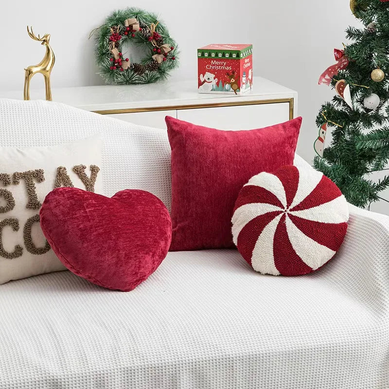 Kerst Candy Cane Sierkussen Zacht bankkussen Festival Heteromorfe decoratieve kussenpop voor kerstversiering Cadeau