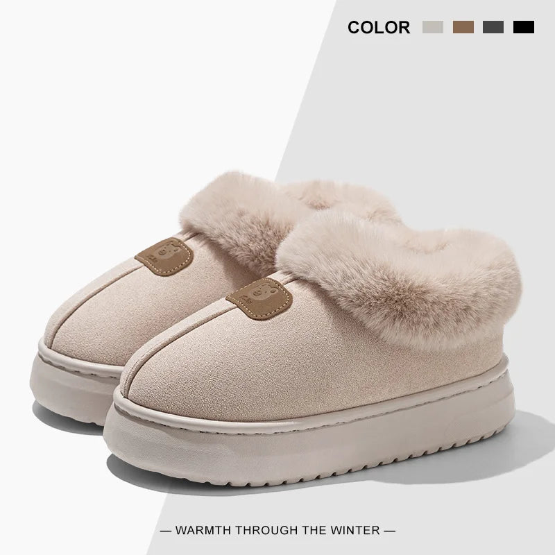 Gevoerde Winterpantoffels Hoog Model Unisex EVA Zool Fleece Binnenpantoffels Huisschoenen Binnen Buiten | Sulvida