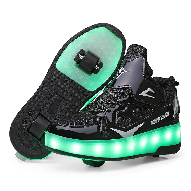 LED Wieltjesschoenen voor Kinderen met Verlichte Wieltjes en Klittenband | Sulvida