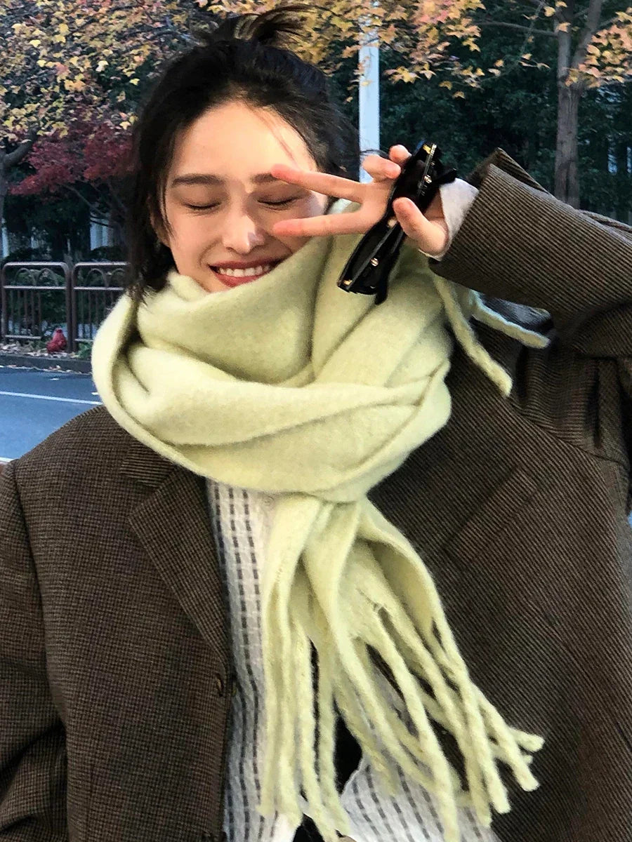 Dikke Pashmina Sjaal met Franje voor Dames - Warme Winter Accessoire Omslagdoek in Diverse Kleuren Stijlvol | Sulvida