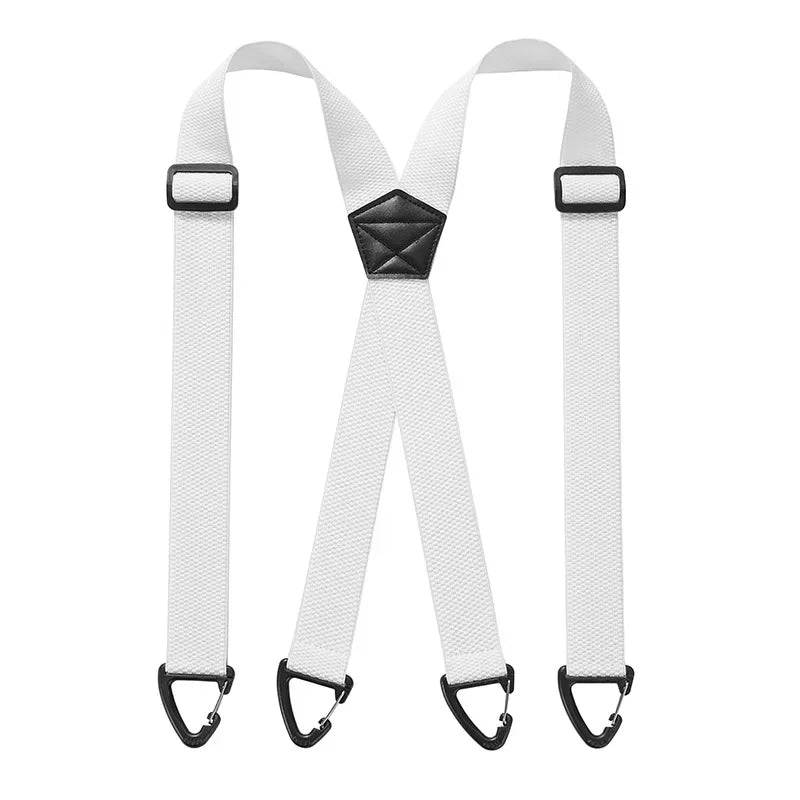 Bretelles pour homme en X réglables, clips métalliques, largeur 3,5 cm, noir, blanc, bleu marine, gris foncé, kaki, marron, élégantes | Sulvida