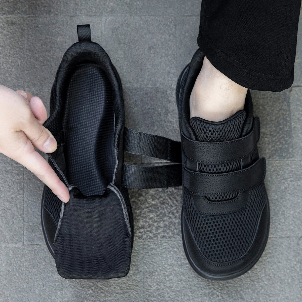 Orthopedische Wandelschoenen Extra Breed Klittenband Diabetische Voeten Verstelbaar Comfortabel Dames Heren | Sulvida