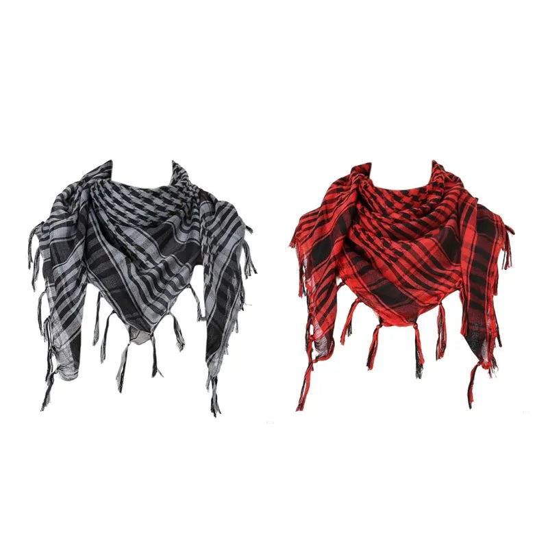 Tactische Shemagh Woestijnsjaal Geruit Katoen 100x100 cm Hoofddoek Hals Mannen Vrouwen Sport Outdoor | Sulvida