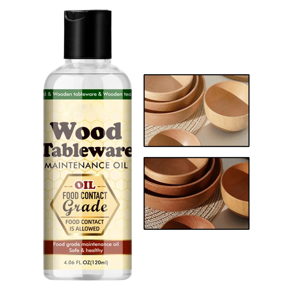Onderhoudsolie Hout 120ml Voedingsbehandeling Snijplanken Servies Keukenblad Natuurlijke Bescherming | Sulvida