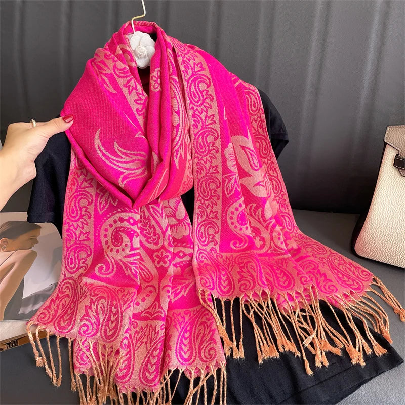 Kasjmier-gevoel Dames Sjaal 70×190 cm Polyester Warme Herfst Winter Omslagdoek Fashion Stola Accessoire | Sulvida
