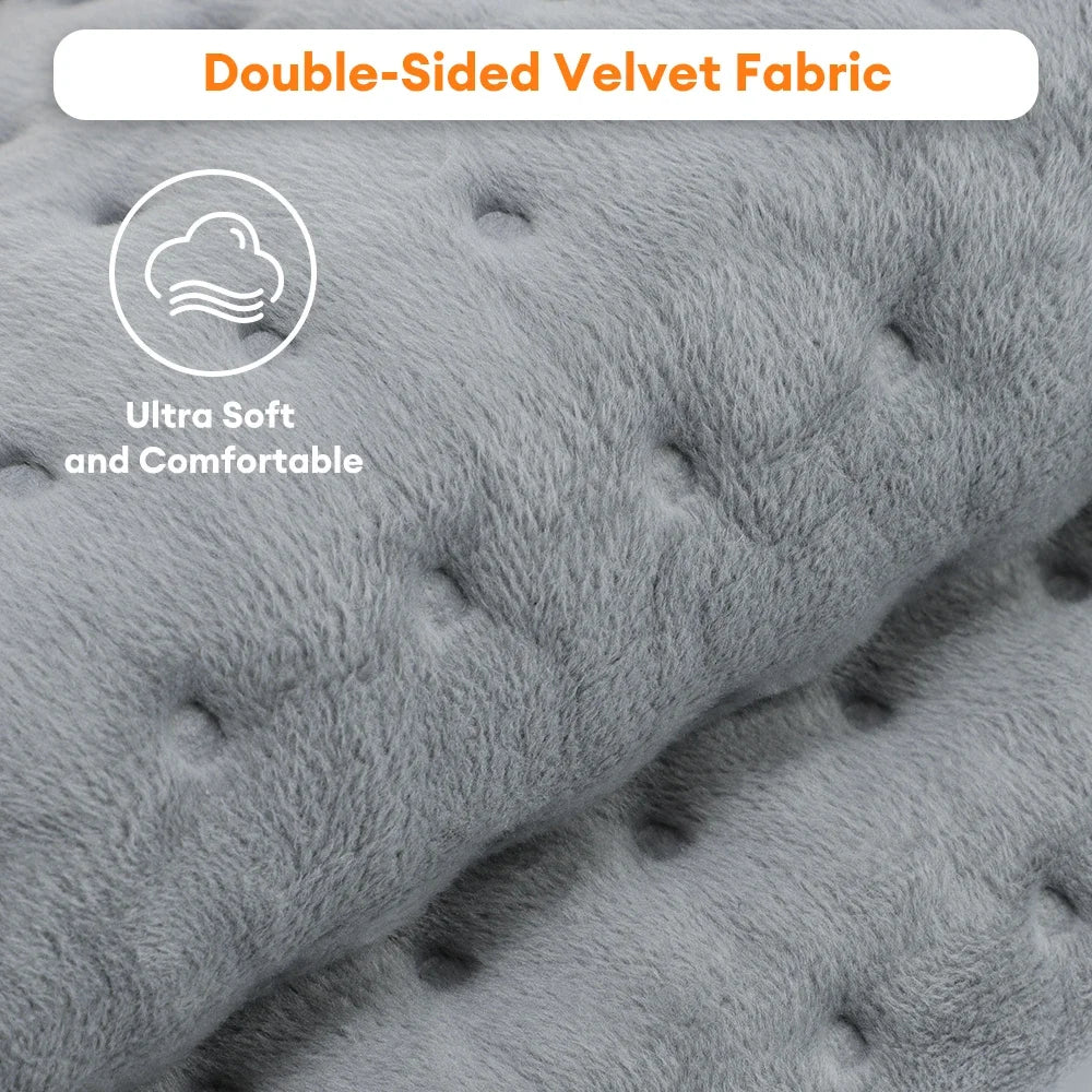 Elektrische Verwarmingsmat Grijs 60x30cm 9 Standen Timer Lichaam Rug Benen Warmtepad Fluweelzacht Verwarming | Sulvida