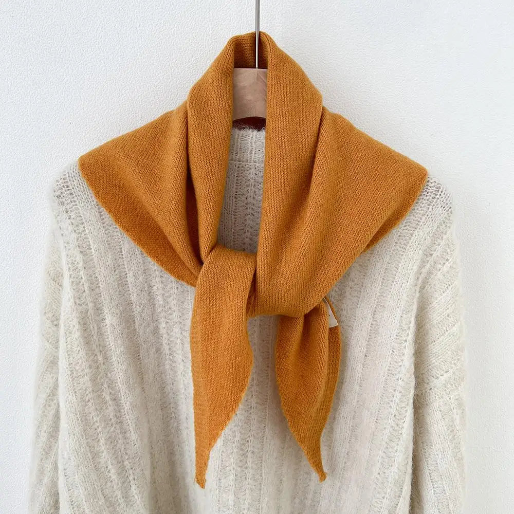 Driehoekige Wollen Sjaal Dames Gebreid Warm Omslagdoek Effen Halsdoek Schoudersjaal Winter Herfst Stijlvol | Sulvida