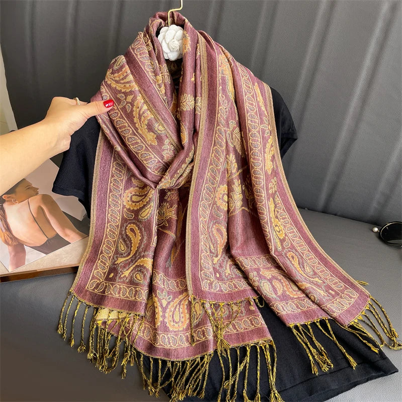 Kasjmier-gevoel Dames Sjaal 70×190 cm Polyester Warme Herfst Winter Omslagdoek Fashion Stola Accessoire | Sulvida