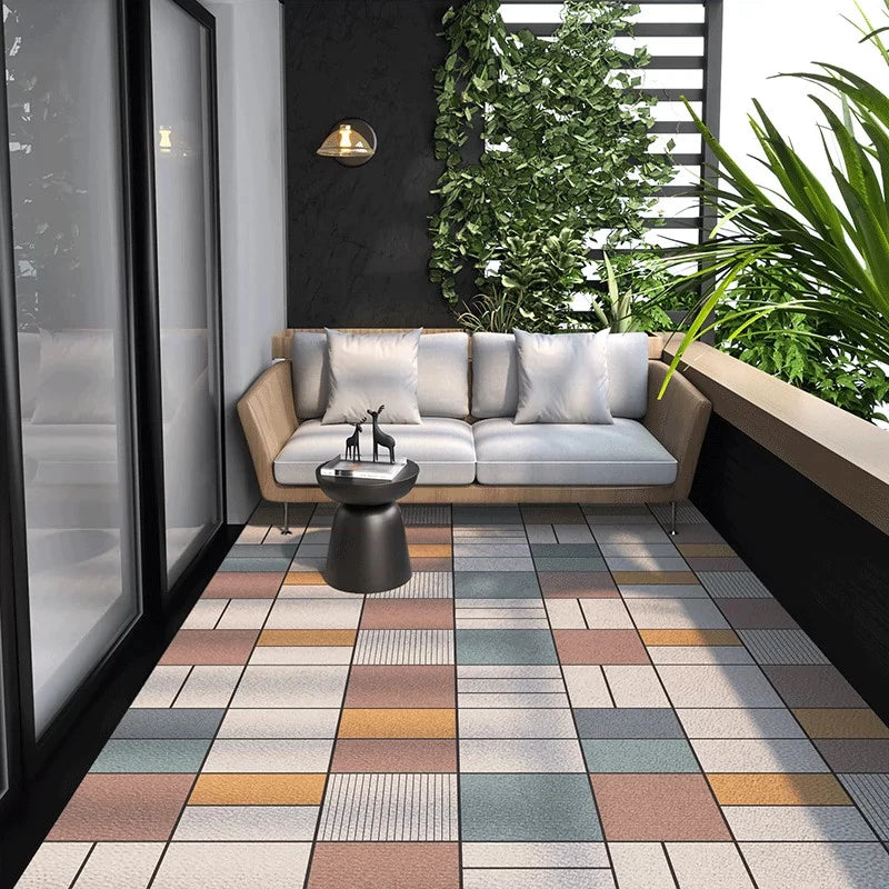 Antislip Vloerkleed PVC Leer 100x200 cm Wasbaar Binnentapijt Keuken Entree Woonkamer Geometrisch Design | Sulvida