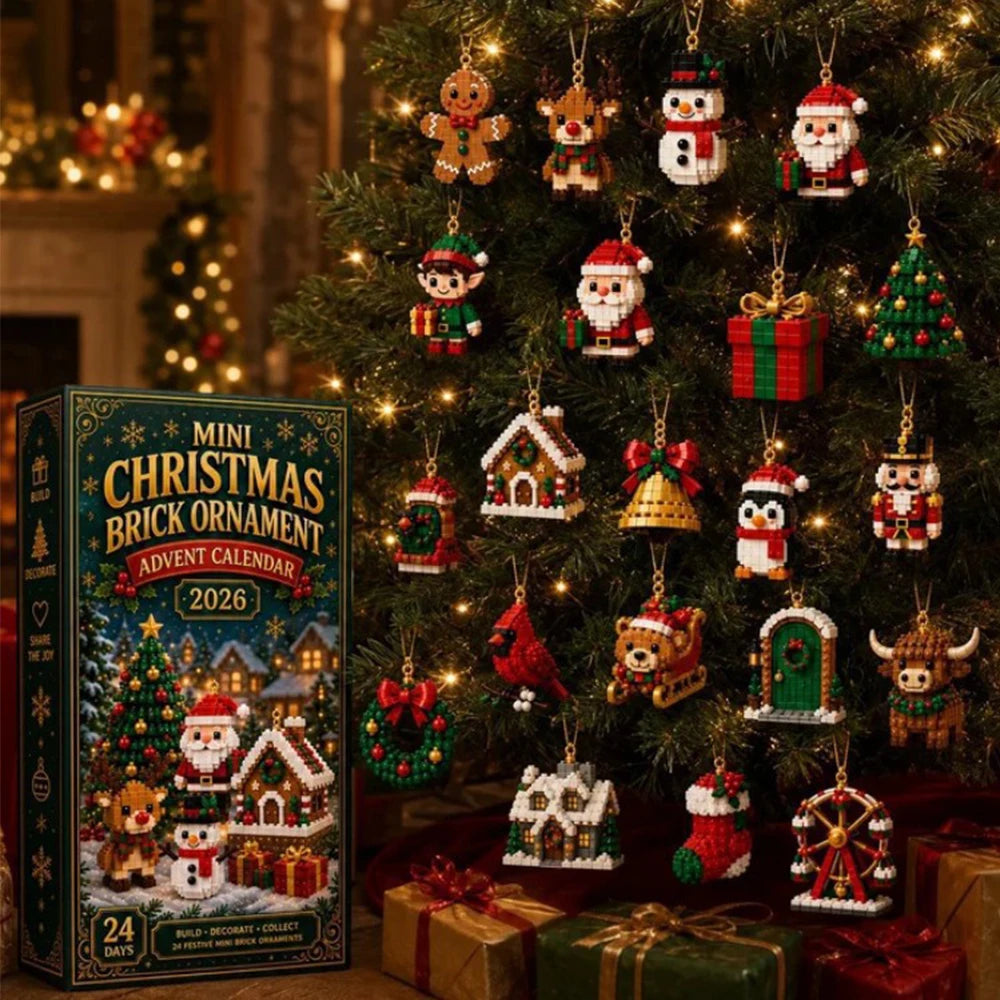 Adventskalender 24 Dagen Bouwstenen Kerstornamenten Verrassing Decoratie Ophangfiguren Kerst Cadeauset | Sulvida