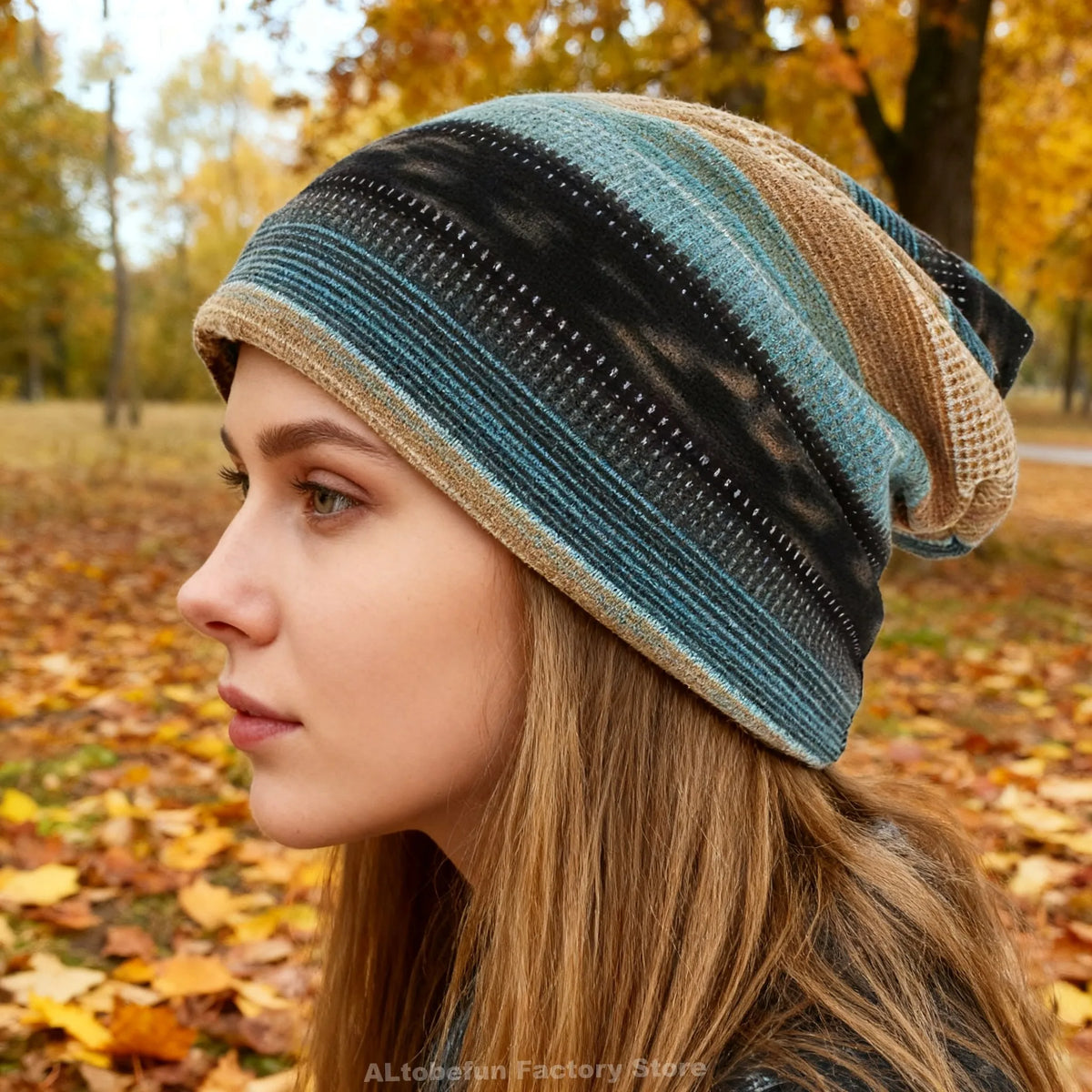 Bonnet multifonction à rayures pour femme, léger, automne-hiver, chaud et confortable | Sulvida