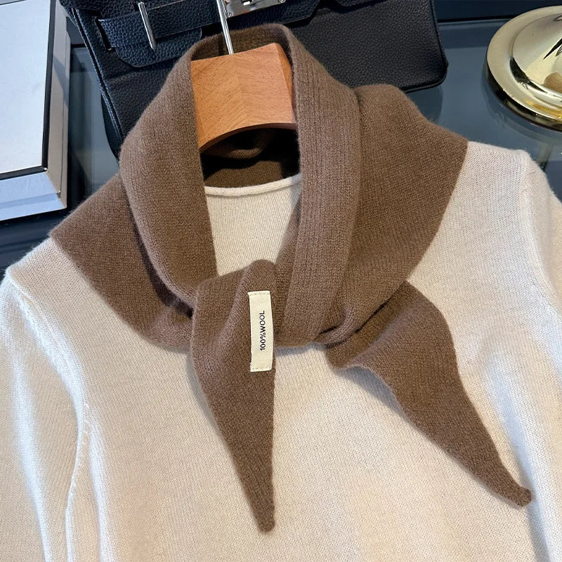 Driehoekige Wollen Sjaal Dames Gebreid Winteraccessoire Effen Design Zachte Omslagdoek Halsdoek Winter | Sulvida