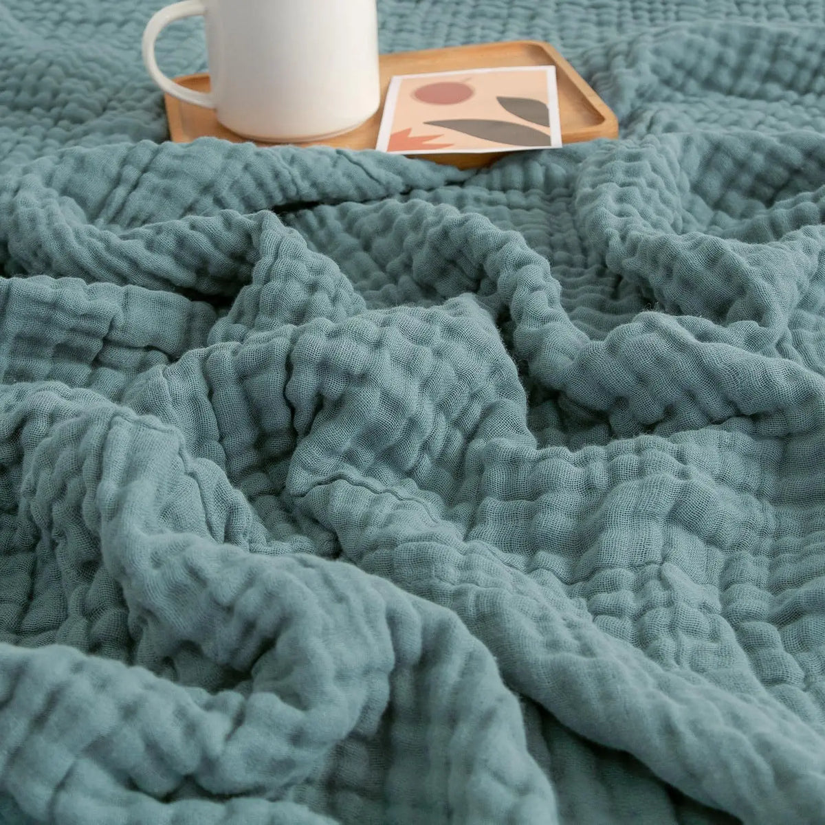 Mousseline Deken 100% Katoen Tweepersoons Gauze Plaid Bank Bed Zacht Ademend Woonkamer Slaapkamer 150x200 | Sulvida