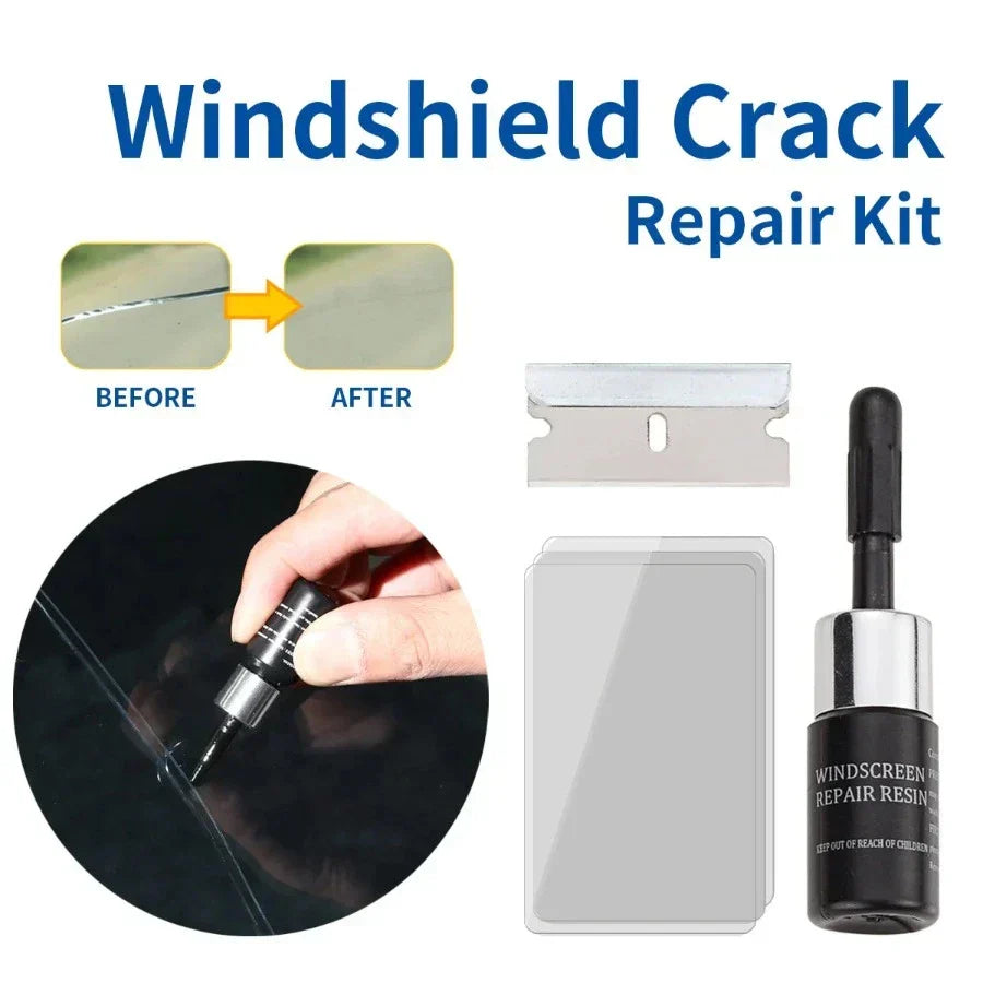 Kit de réparation du verre avec résine – Réparez rapidement et facilement les fissures dans le verre – Pour les pare-brise et les surfaces vitrées | Sulvida
