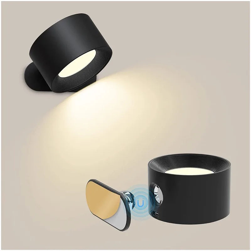 Draadloze LED Wandlamp Oplaadbaar met Afstandsbediening Magnetische Bevestiging Cilindrisch Design Sfeerlicht | Sulvida