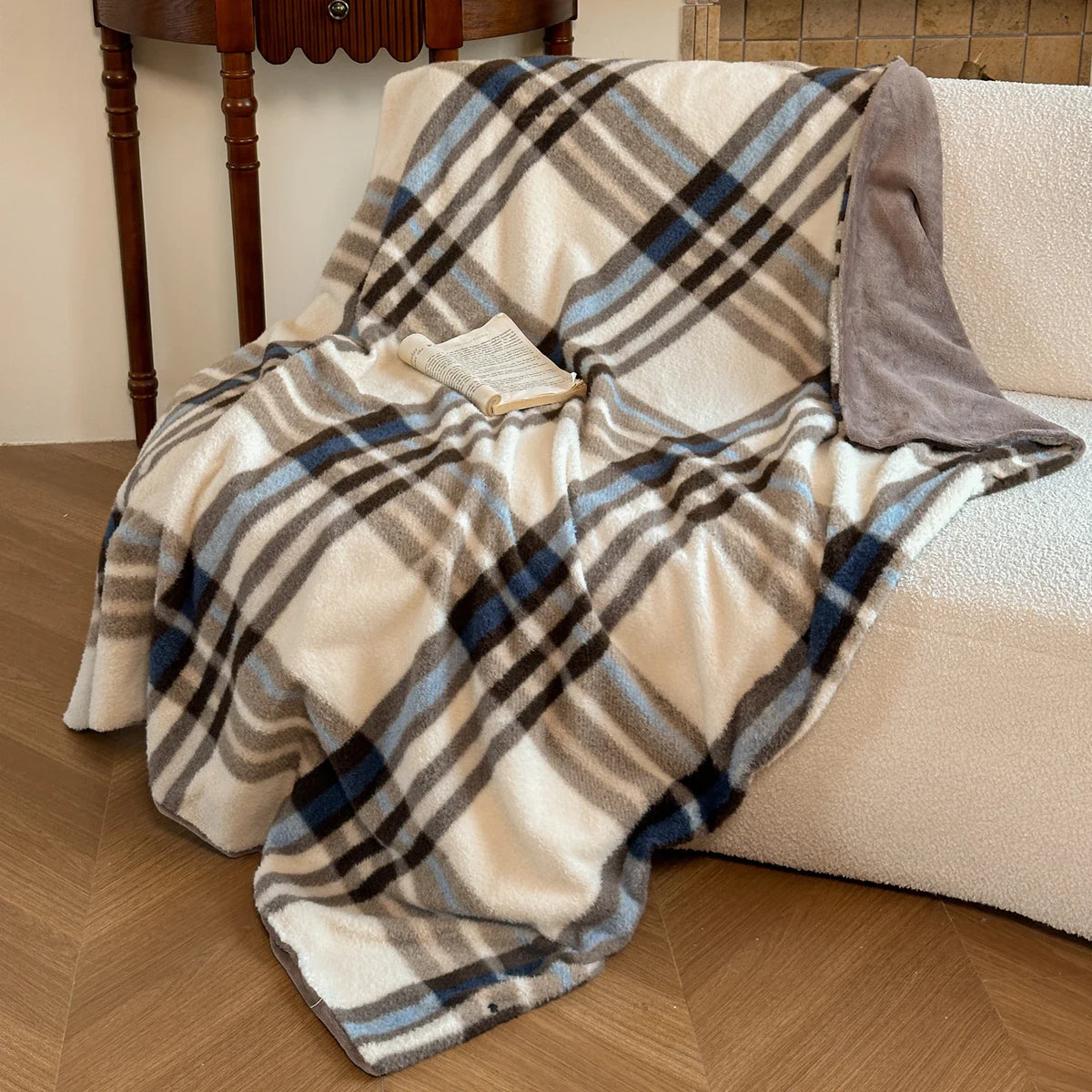 Geruite Plaid Deken Zachte Kasjmier-Look voor Bank en Bed Draagbare Warme Winterdeken Herfst Woonkamer | Sulvida